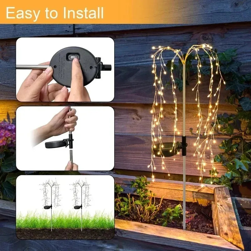 Waterproof Firecracker Garden Stake Lights | Patio Lawn Décor