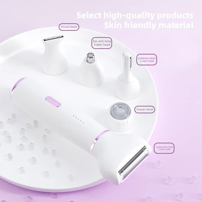 5-in-1 Rechargeable Electric Lady Shaver – Wet/Dry Trimmer