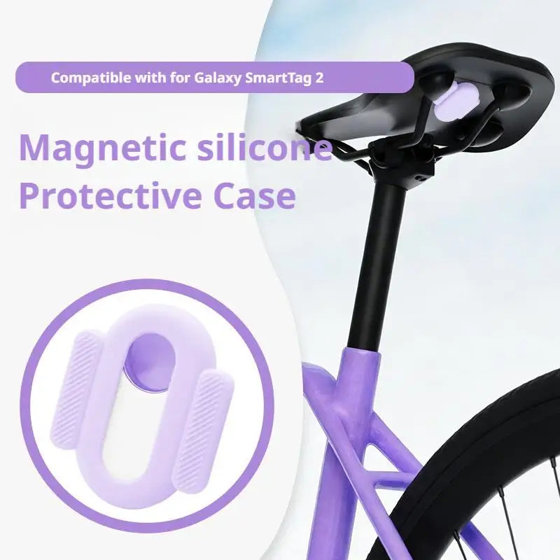 Magnetic Car Protective Case For Samsung Galaxy SmartTag2 Silicone Location Tracker Anti Scratch Drop Proof Cover Electronics Peaceful Pleasures Health and Wellness