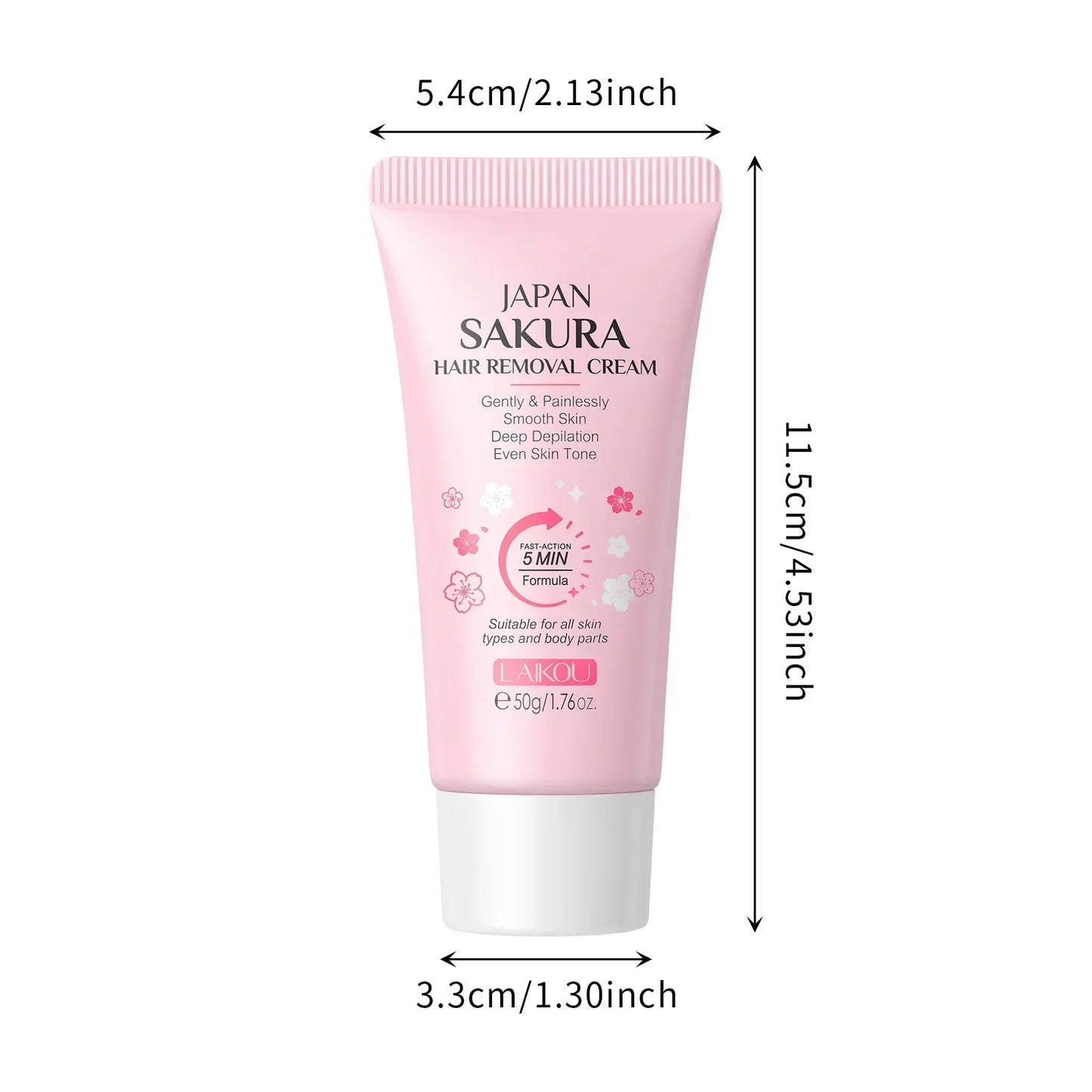 LAIKOU Sakura Hair Removal Cream Fast Painless Hair Growth Inhibitor Arm Armpit Legs Intimate Areas for Men Woman 50g Peaceful Pleasures Health and Wellness 50g