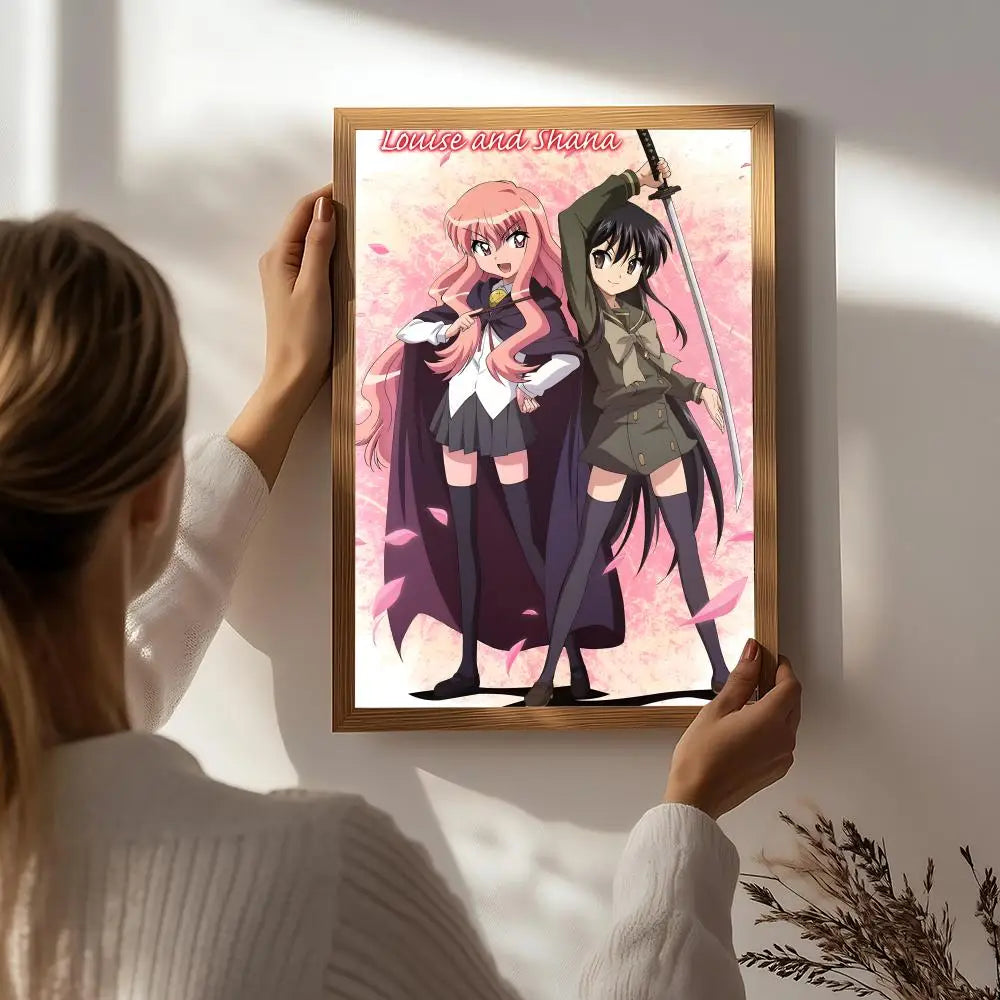 Anime T-The Familiar of Zero Poster HD Self Adhesive Waterproof Wall Art Ideal for Home Office Dorm Bedroom Great Gift Peaceful Pleasures Health and Wellness White2 21X30cmNoframe