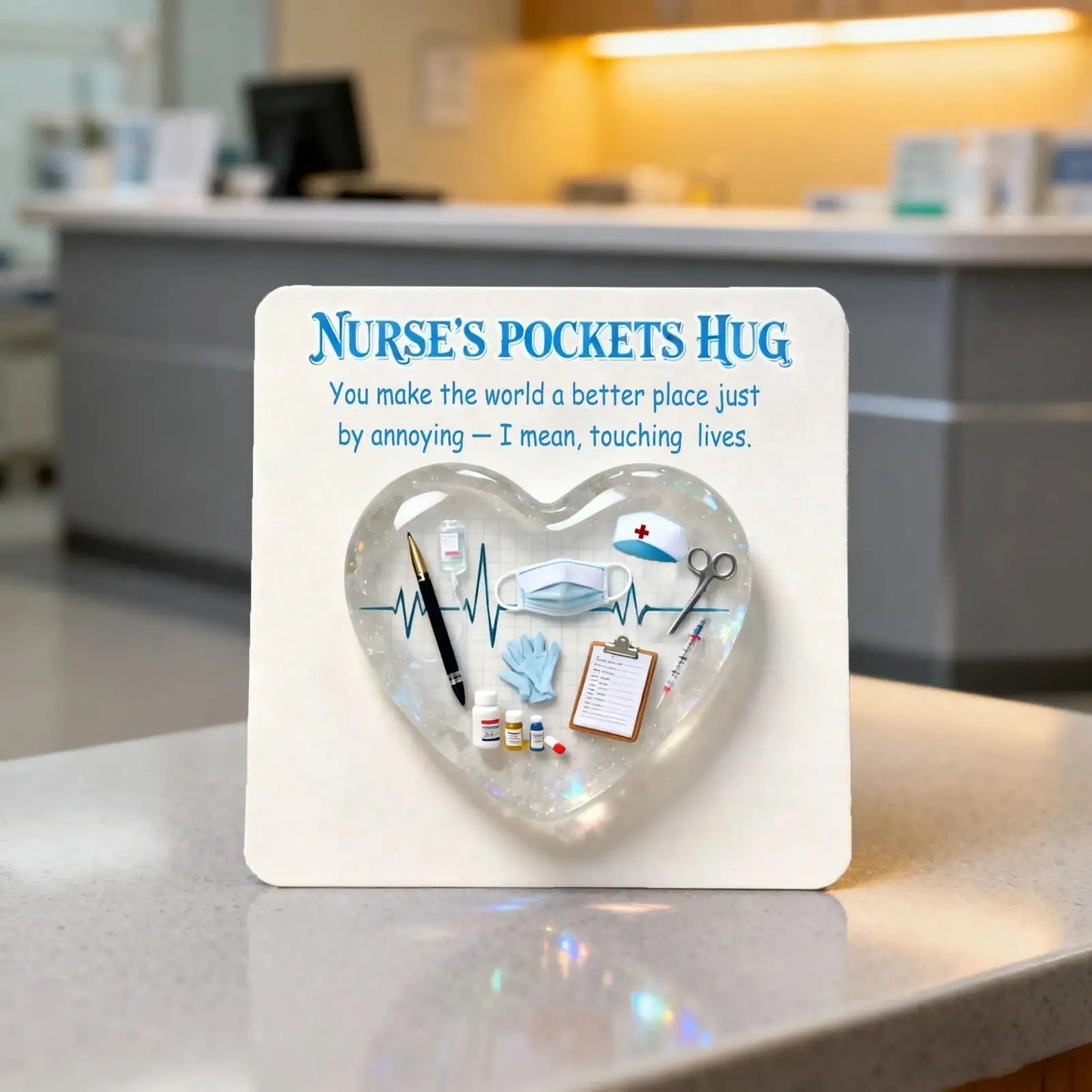 Nurse Hug Card 2D Acrylic Motivational Keepsake Small Encouragement Card For Nursing Students Healthcare Persons Hospital Staff Peaceful Pleasures Health and Wellness