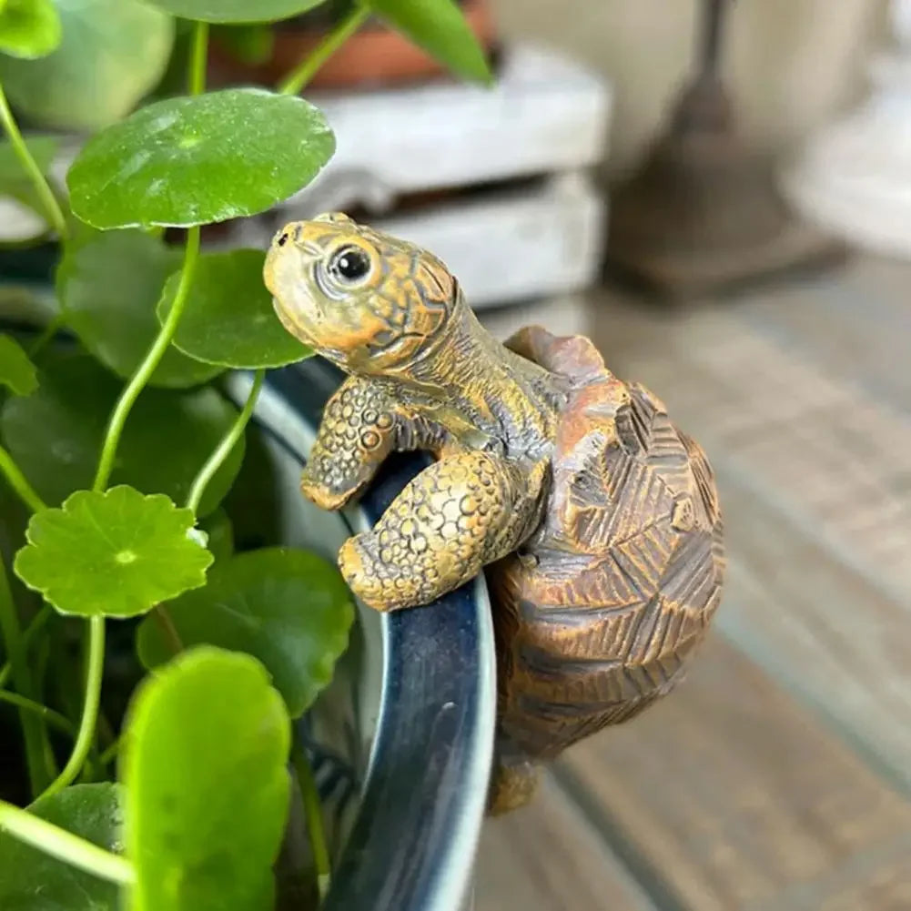 1/2Pcs Creative Simulation of Small Turtles Resin Crafts Gardening Balcony Flower Pot Decoration Home Fish Tank Small Ornaments Peaceful Pleasures Health and Wellness