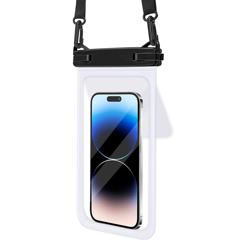 IPX8 waterproof phone pouch for swimming bag phone waterproof case mobile phone bag waterproof large waterproof case diving Peaceful Pleasures Health and Wellness White(7.5 inch)