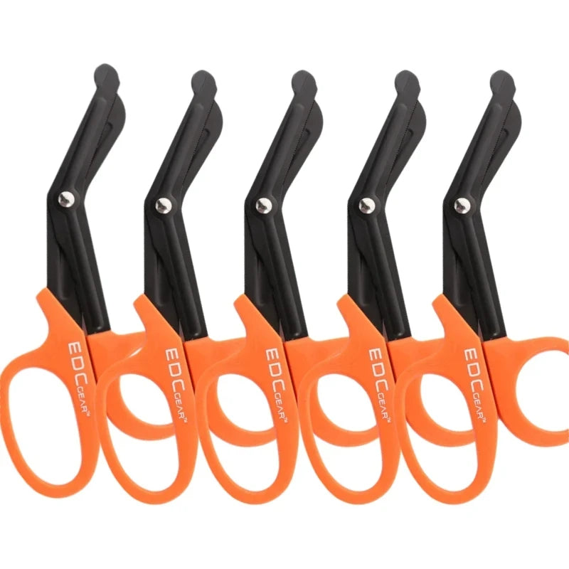 5/2/1PCS Medical Rescue Scissors Plastic Handle Stainless Steel Wound Gauze First Aid Scissors Practical Outdoor Nurse Scissor Peaceful Pleasures Health and Wellness 5PC Orange