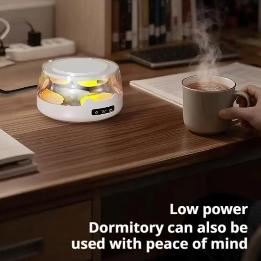 Thermostatic Cup Warmer Coaster – 4 Heat Settings & Night Light