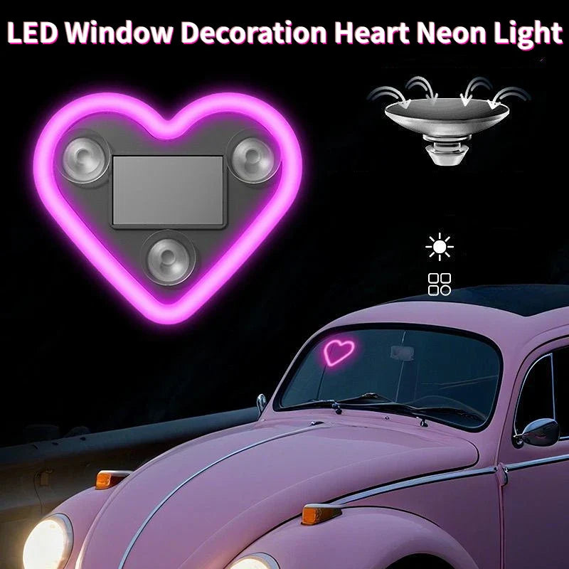 Solar Heart LED Atmosphere Light – Wireless Car Interior Lamp