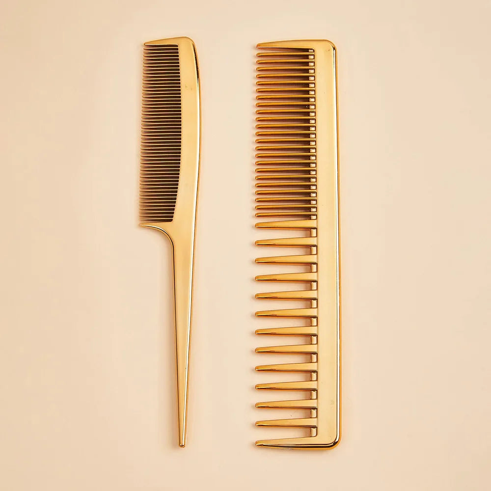 Anti-Static Rat Tail & Wide Fine Tooth Barber Comb Set