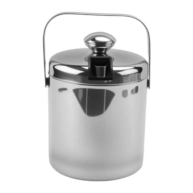 A36T-Stainless Steel Ice Square Container Double Walled 1.3L Ice Bucket Container With Tongs Lid Peaceful Pleasures Health and Wellness
