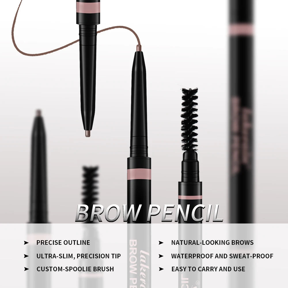 3Colors Double-headed Eyebrow Pencil Automatic Rotation Ultra-fine Eyebrow Pencil Waterproof Makeup Free Eye Cosmetics For Women Peaceful Pleasures Health and Wellness