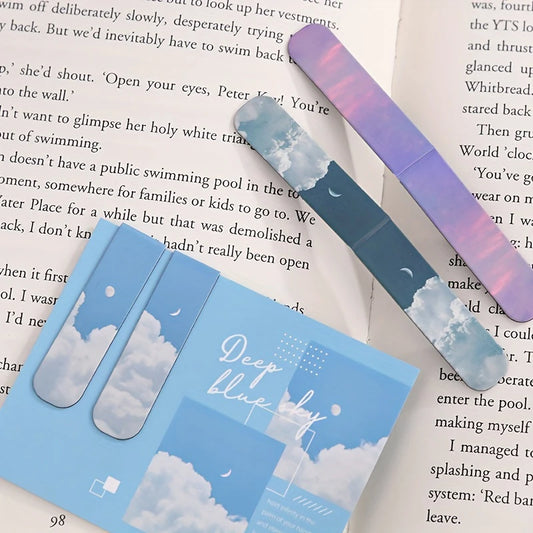 Magnetic Bookmark Beautiful Scenery Clouds Simple Literary Pattern Peaceful Pleasures Health and Wellness
