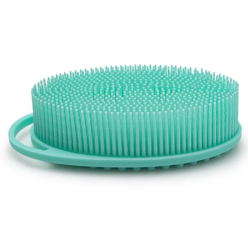 Silicone body scrubber adopts advanced sanitary technology, which is mild and clean, with good foam, durable, and silicone doubl Peaceful Pleasures Health and Wellness greenA
