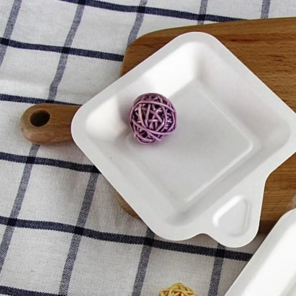 100-Pack Biodegradable Square Disposable Paper Plates | Eco Cake