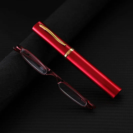 Penholder Presbyopic Glasses, Portable High-Definition Elderly Glasses, Fashionable and Wear-Resistant Metal Frame Peaceful Pleasures Health and Wellness black 1.00