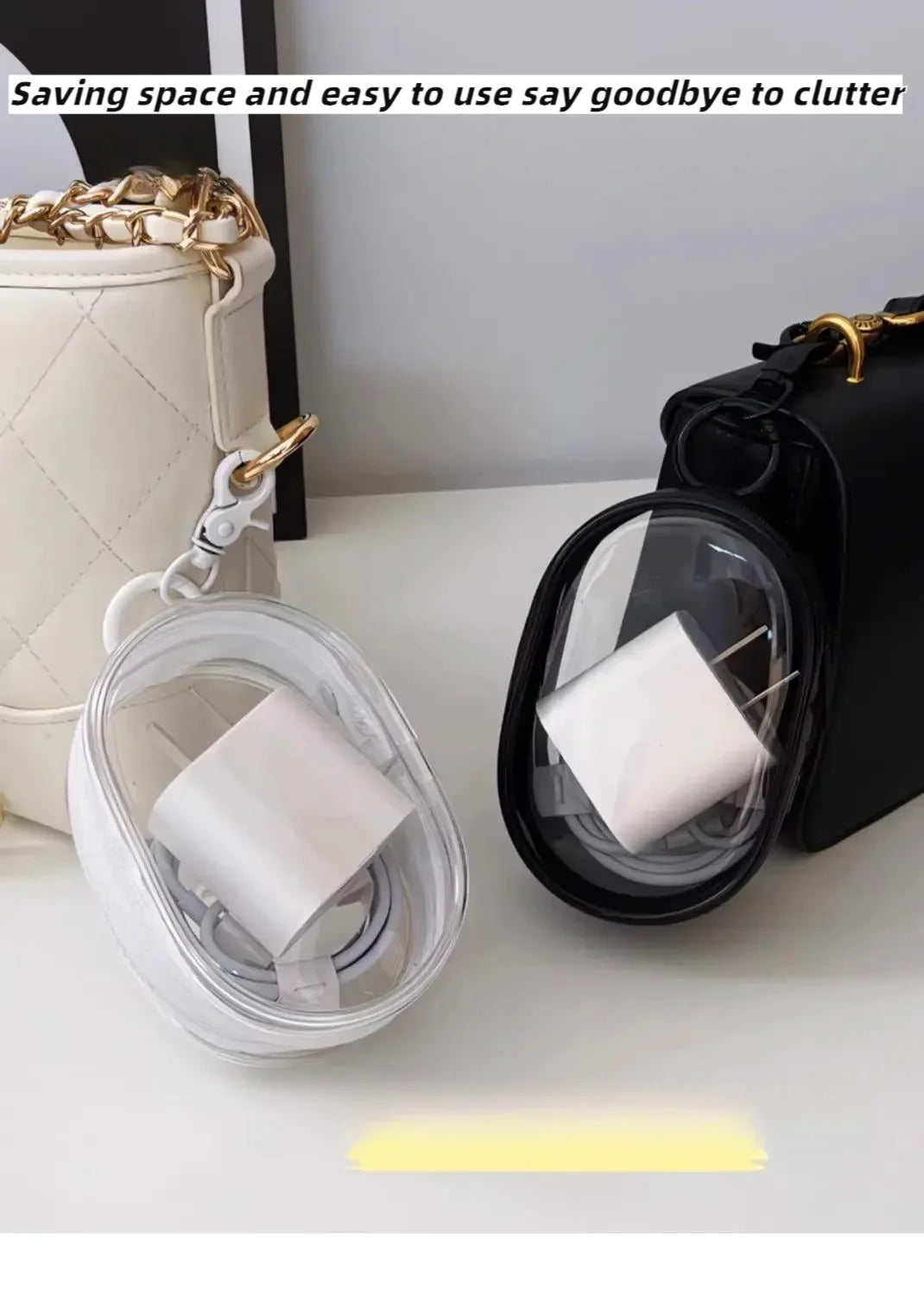 Mini Clear Zipper Storage Bag – Cable & Earphone Organizer