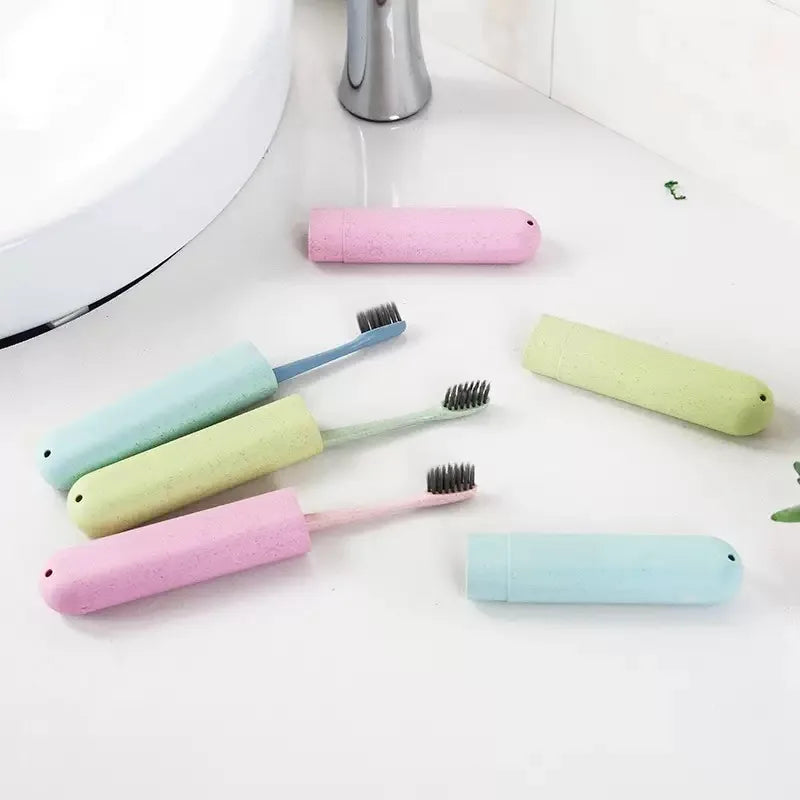 1pc random color Toothbrush Storage Box, Toothbrush Travel Container, Toothbrush Box, Compact and Convenient travel portable Peaceful Pleasures Health and Wellness