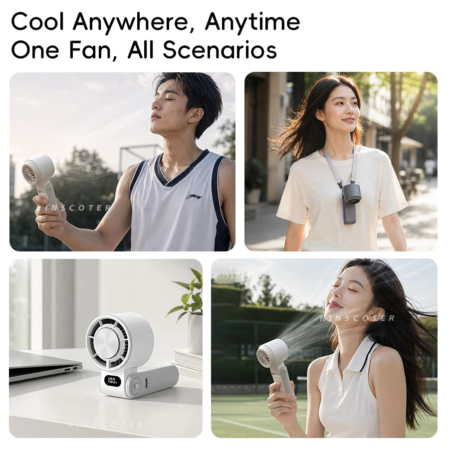 Portable Cooling Handheld Fan – 3600mAh, 100 Speeds, Foldable