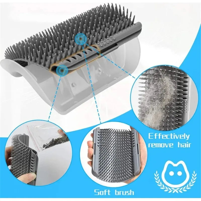Cat Grooming Brush & Scratcher – Deshedding Comb for Cats & Dogs