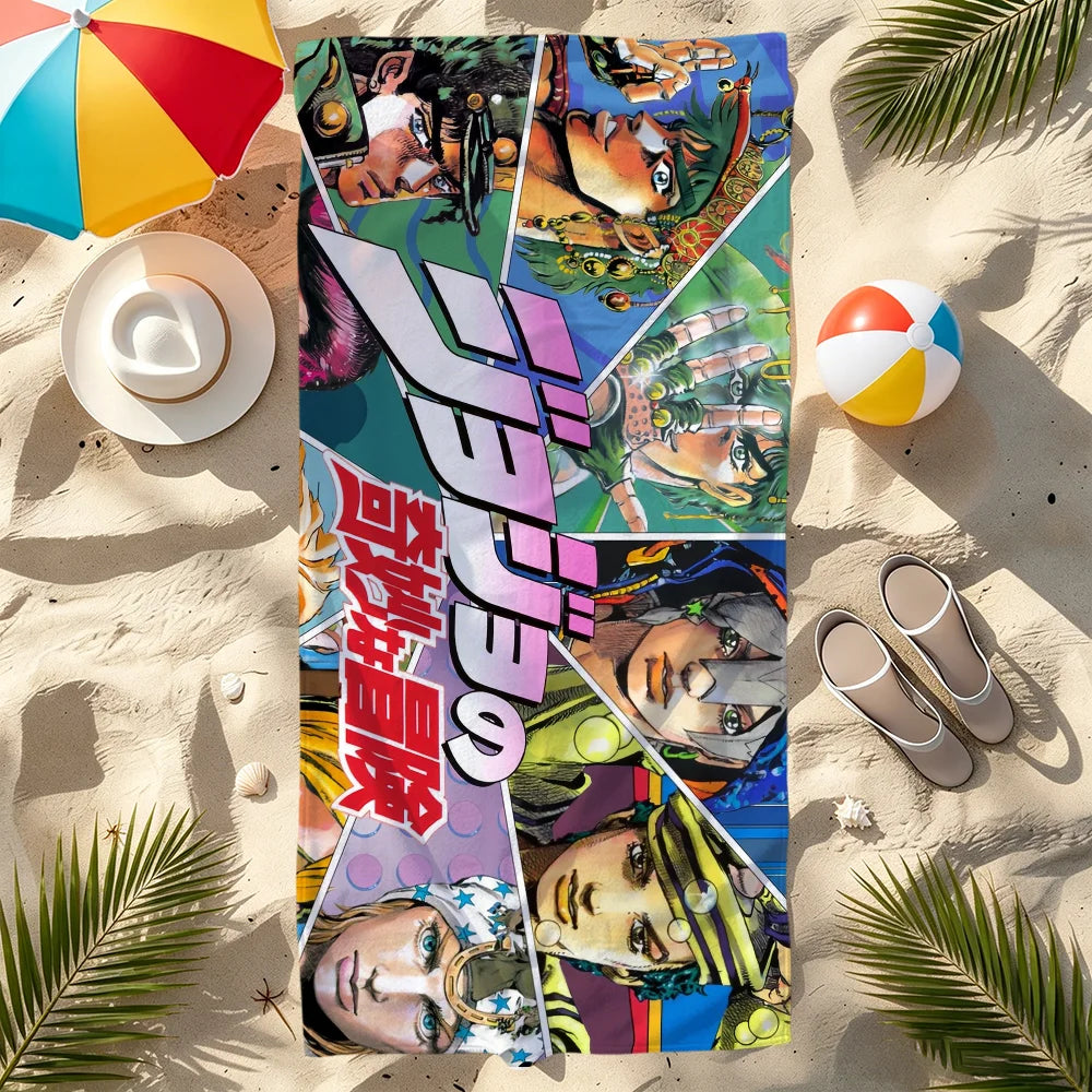 JoJo's Bizarre Adventure Quick-Dry Anime Beach Towel | 11 Sizes Anime Beach Towel Peaceful Pleasures Health and Wellness