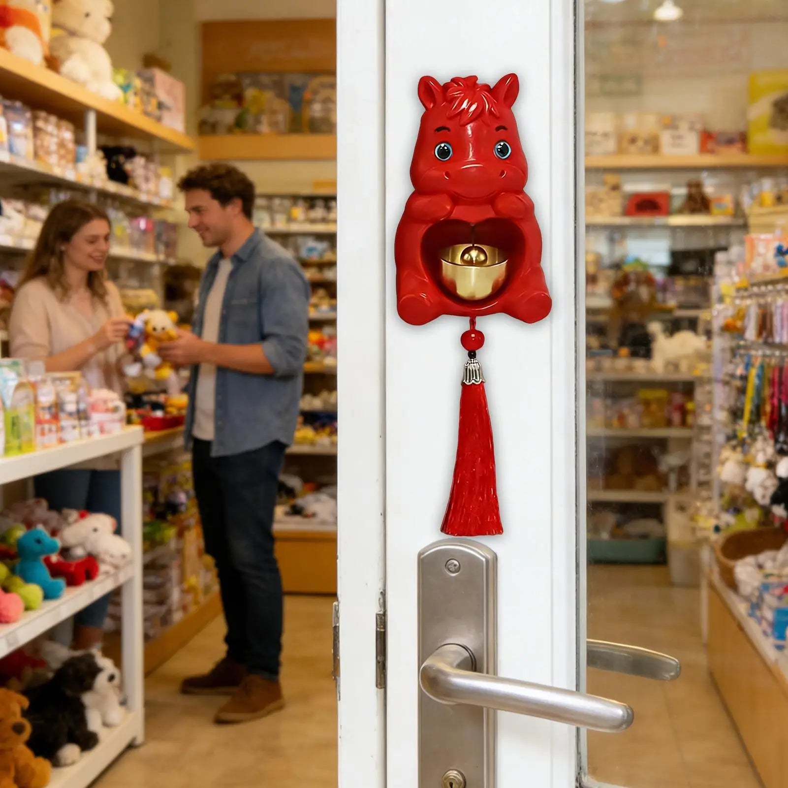 Shopkeepers Bell Magnetic Cute Horse Shape Doorbells Shopkeepers Door Opening Bell For Shop Home Office Cafe Garden Gate Bedroom Peaceful Pleasures Health and Wellness