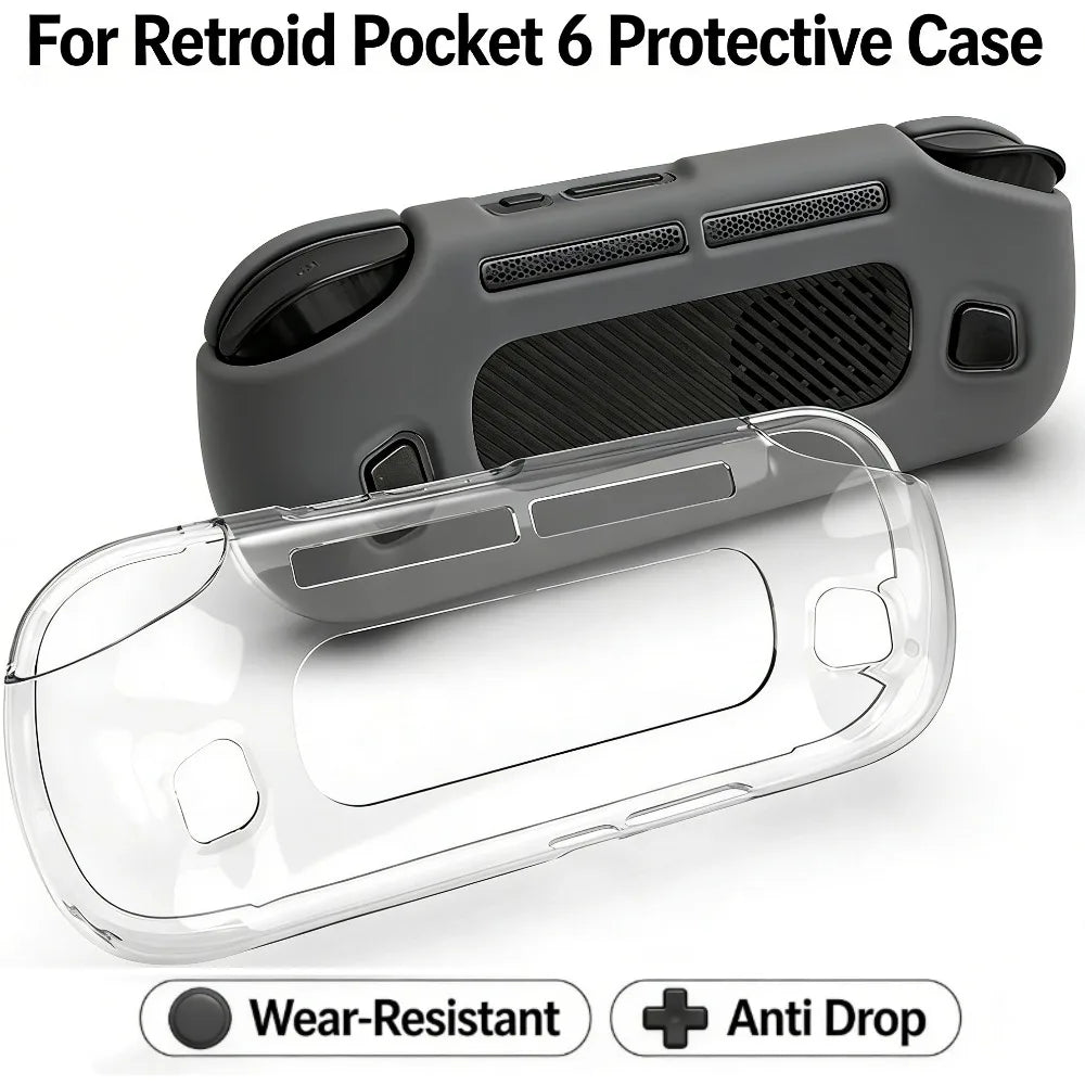 Retroid Pocket 6 TPU Case – Clear Anti-Scratch Protective Cover