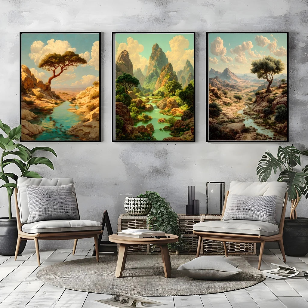Desert Landscape Canvas Wall Art | Modern Poster Print Canvas Wall Art Peaceful Pleasures Health and Wellness