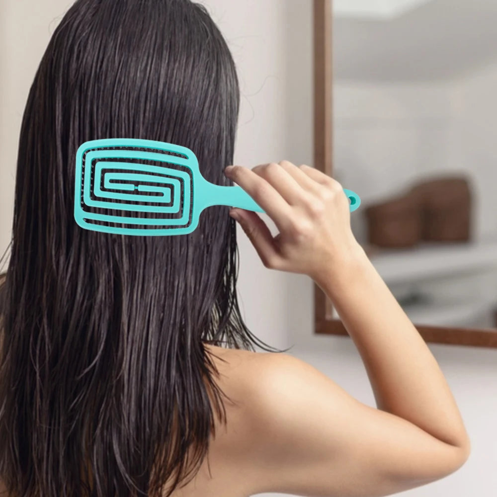 1Pcs Detangling Brush For Women Fast Blow Drying Hollowing Hair Comb Massage Scalp Styling Hairbrush For Afro 3A/4C Black Hair Peaceful Pleasures Health and Wellness