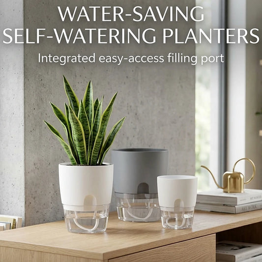 Self Watering Pots for Plants – Double-Layer Plastic Flower Pot with Drainage Peaceful Pleasures Health and Wellness