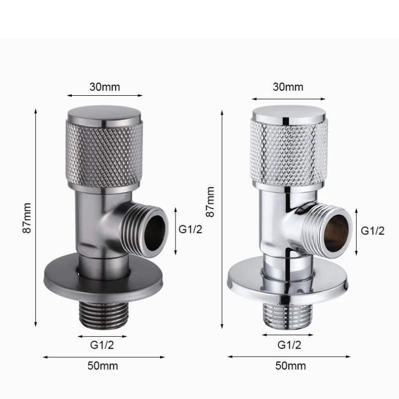 4 Points Faucet Inlet Valve G1/2 Brass Triangle Valve Heater Water Stop Valve Bathroom Toilet Washing Machine Universal Switch Peaceful Pleasures Health and Wellness