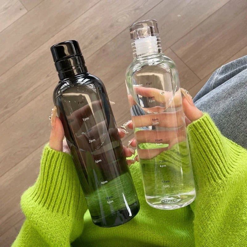 BPA-Free Sport Water Bottle with Time Scale | 500ml & 750ml