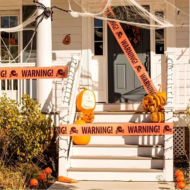 Halloween Caution Tape – Spooky Warning Barricade Yard Decor