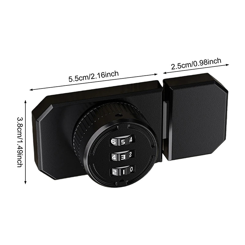 New 1 Set No-Punch Combination Door Lock 3 Digit Password Cabinet Locks With Combination Latch For Closet Door Door Peaceful Pleasures Health and Wellness