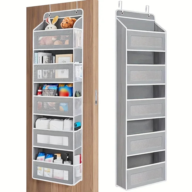 5-Shelf Behind Door Hanging Organizer – Anti-Tilt Storage