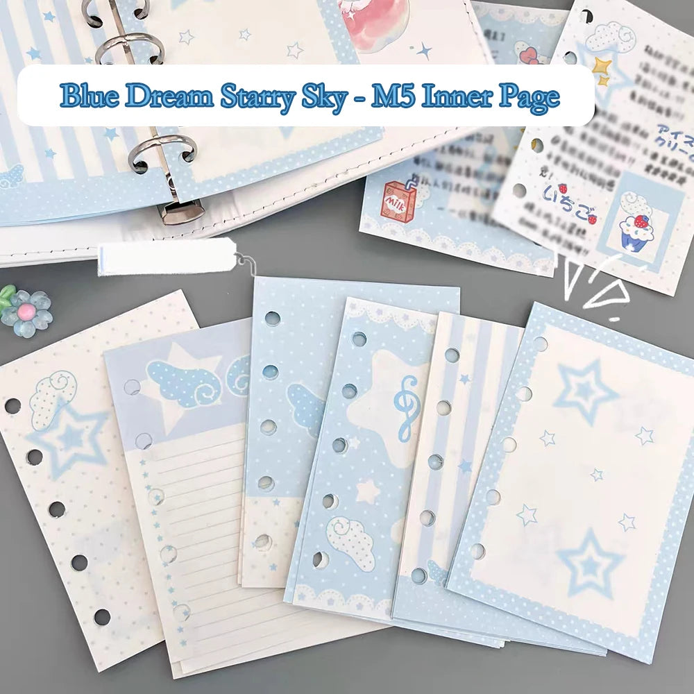 M5 Blue Dream Star Replacement Core Paper Weekly Monthly Plan Cartoon