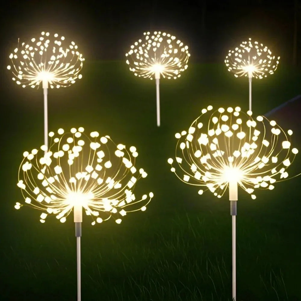 Solar LED Dandelion Fireworks Garden Pathway Lights – IP65 Outdoor