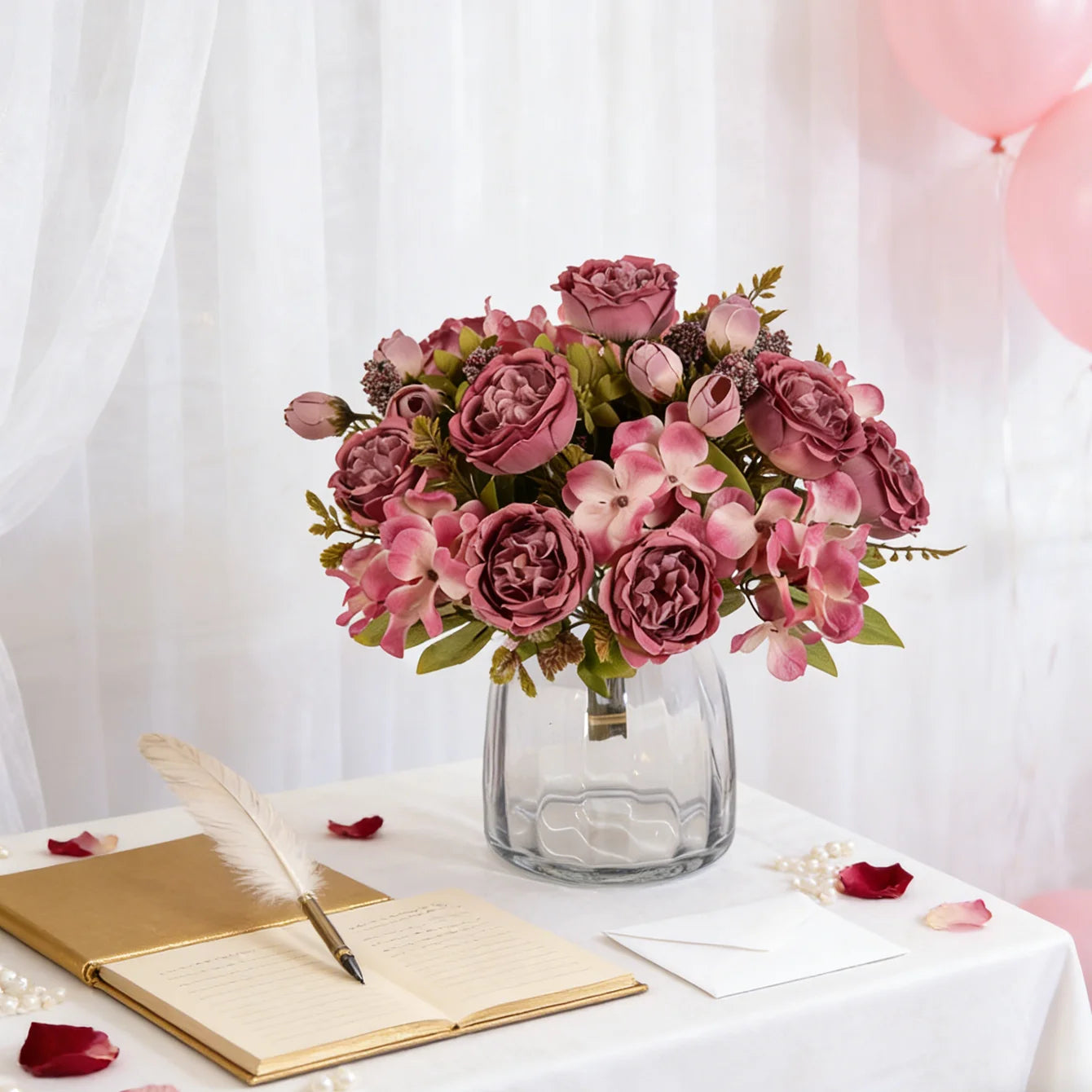 Artificial Silk Peony Hydrangea Flowers – Wedding & Home Decor