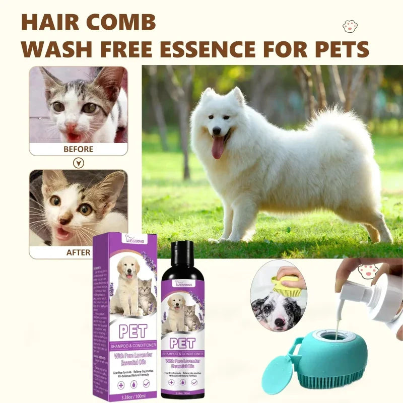 Pet Shampoo & Conditioner Lavender, Tear-Free, pH Balanced 100ml
