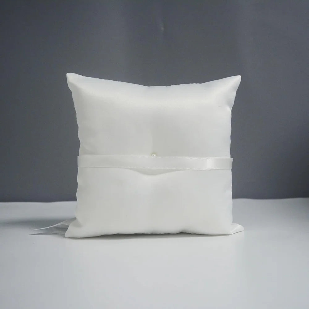 Custom Satin Bow Wedding Ring Bearer Pillow | Ceremony Gift