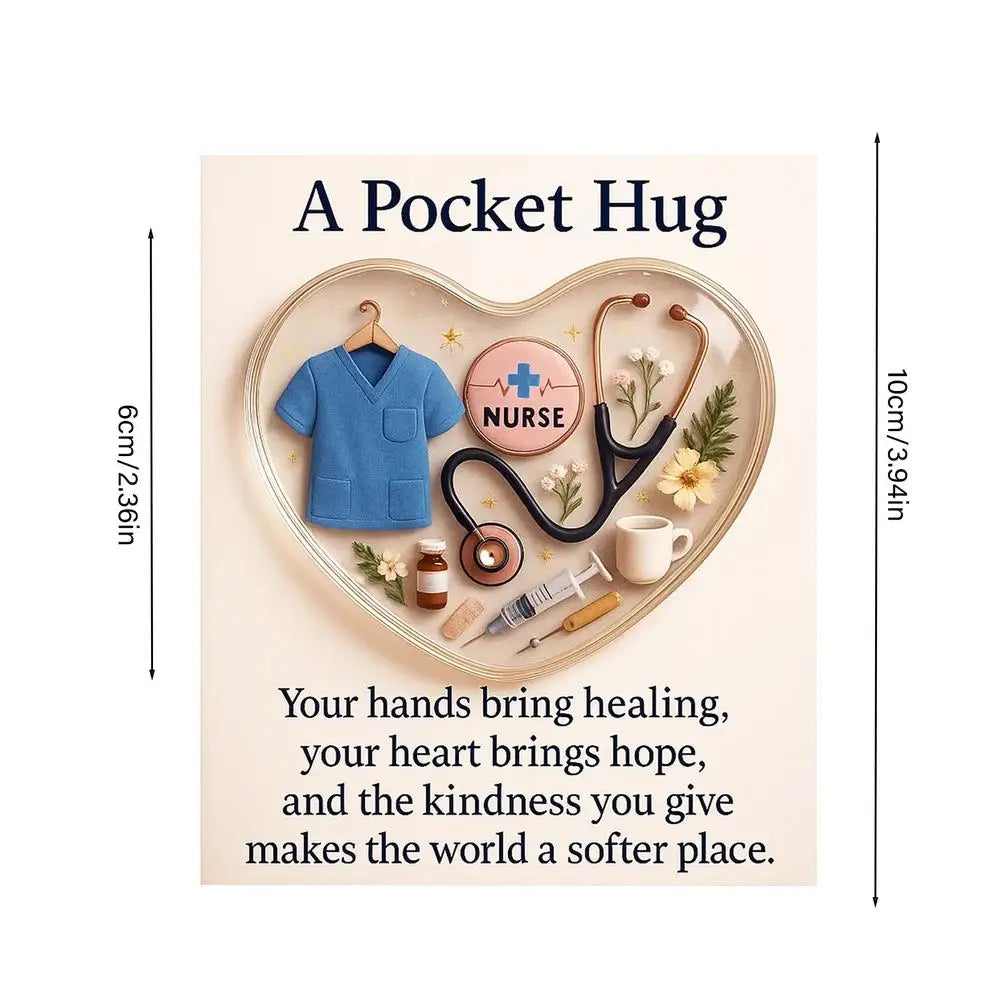 Nurse Hug Card 2D Acrylic Motivational Keepsake Small Encouragement Card For Nursing Students Healthcare Persons Hospital Staff Peaceful Pleasures Health and Wellness B China Mainland