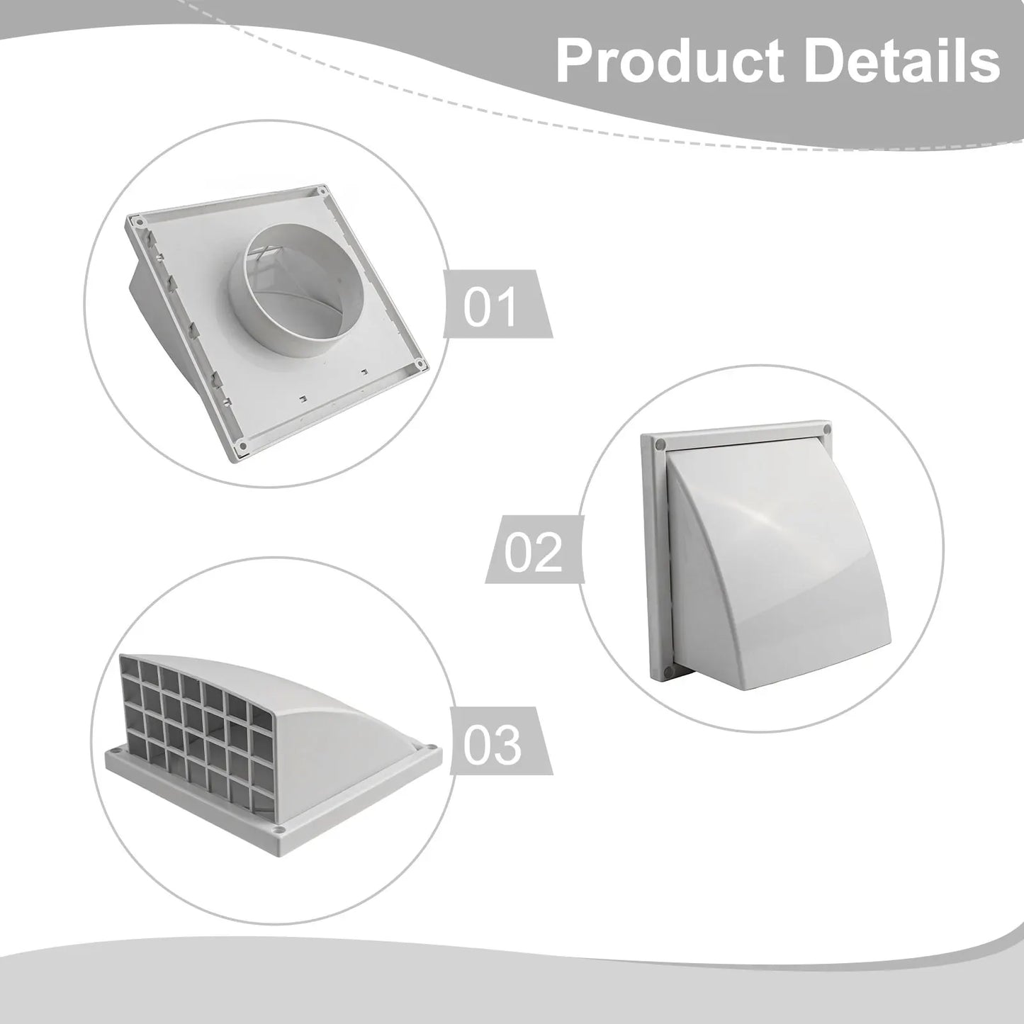 Exterior Wall Ventilation Grille 100/125/150mm Exhaust Cover