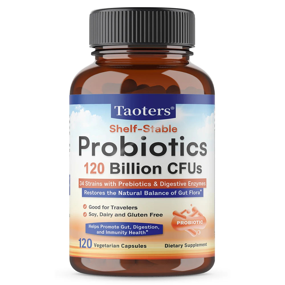 Probiotics 120 Billion CFU 34 Strains + Prebiotics & Enzymes