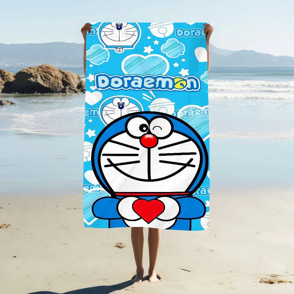 Doraemon Quick-Dry Beach Towel | Soft Large Cartoon Sports Towel Quick-Dry Beach Towel Peaceful Pleasures Health and Wellness