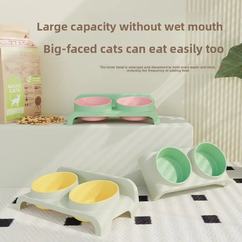 Adjustable Height Double Bowl Pet Feeder | Raised Dog & Cat Stand