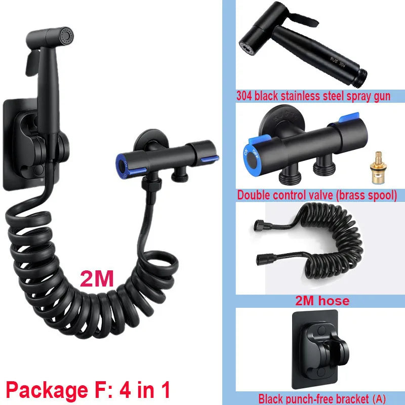 Handheld Bidet Sprayer – 304 Stainless Steel & Angle Valve