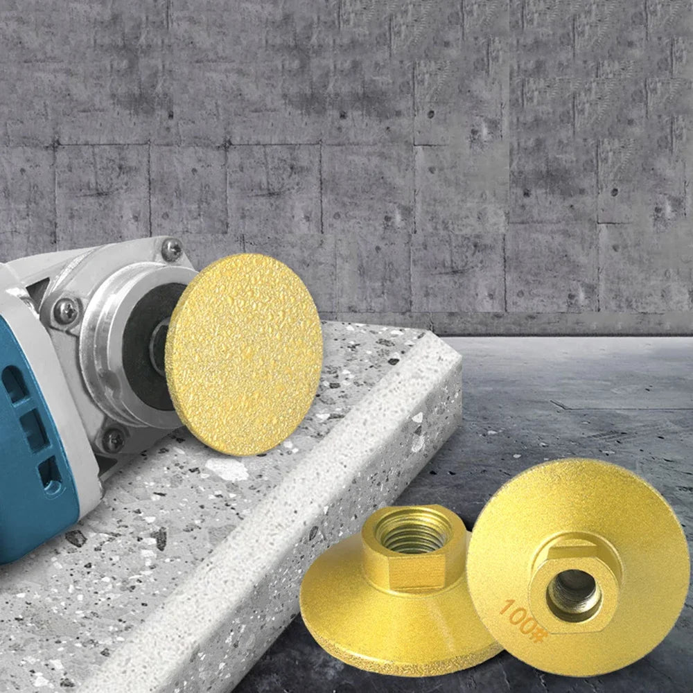 Diamond Brazed Flat Grinding Head 2" M10/M14 Stone Polishing Pad