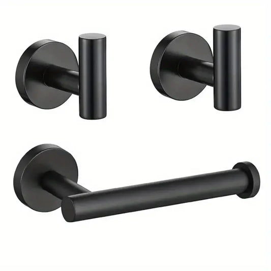 3-Piece Stainless Steel Bathroom Hardware Set | Towel & Paper Holder Bathroom Hardware Set Peaceful Pleasures Health and Wellness