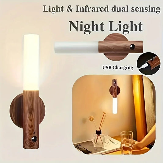 Motion Sensor LED Night Light – Rechargeable Wall Lamp