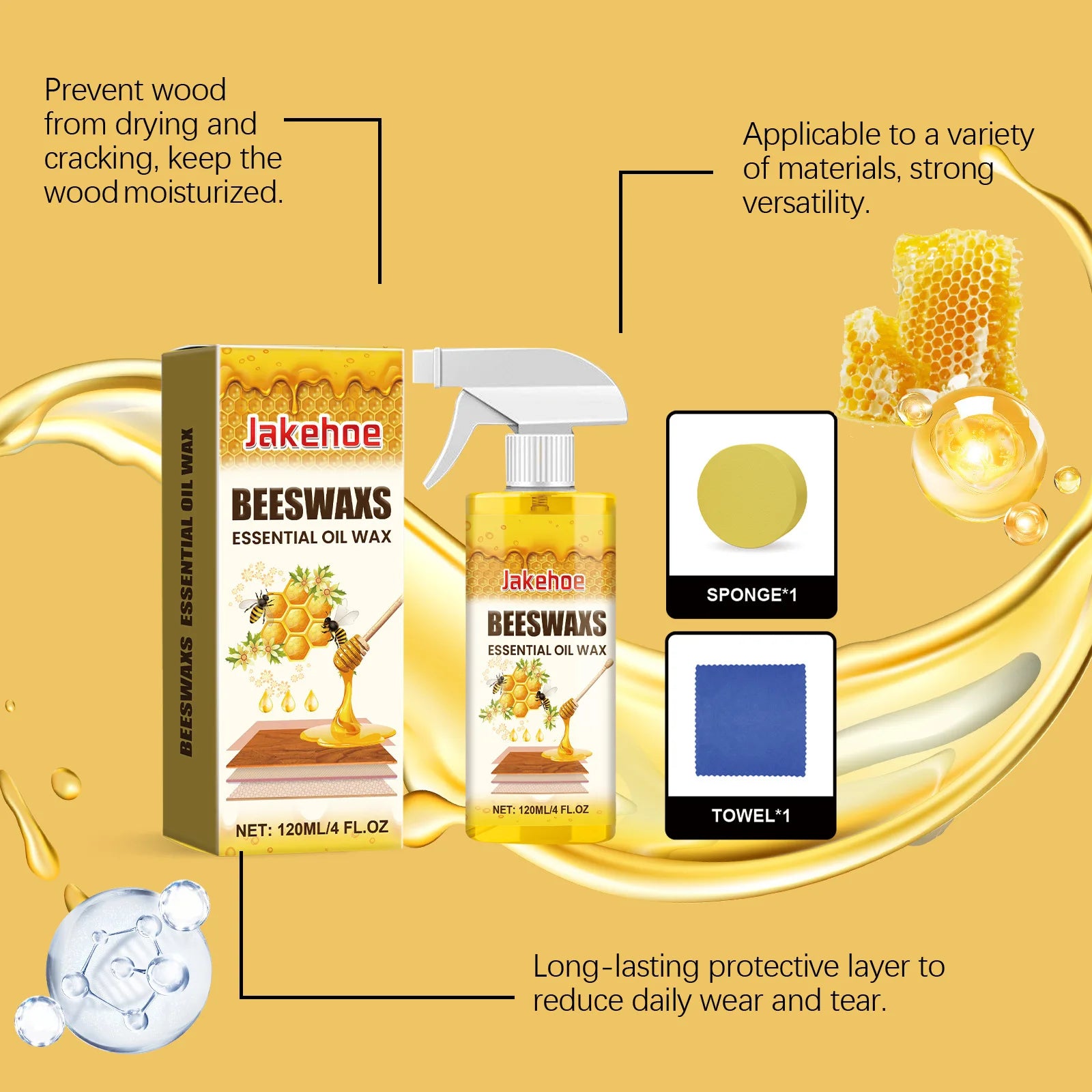 Beeswax Furniture Polish Spray | Wood Care, Waterproof & Shine Furniture Polish Spray Peaceful Pleasures Health and Wellness