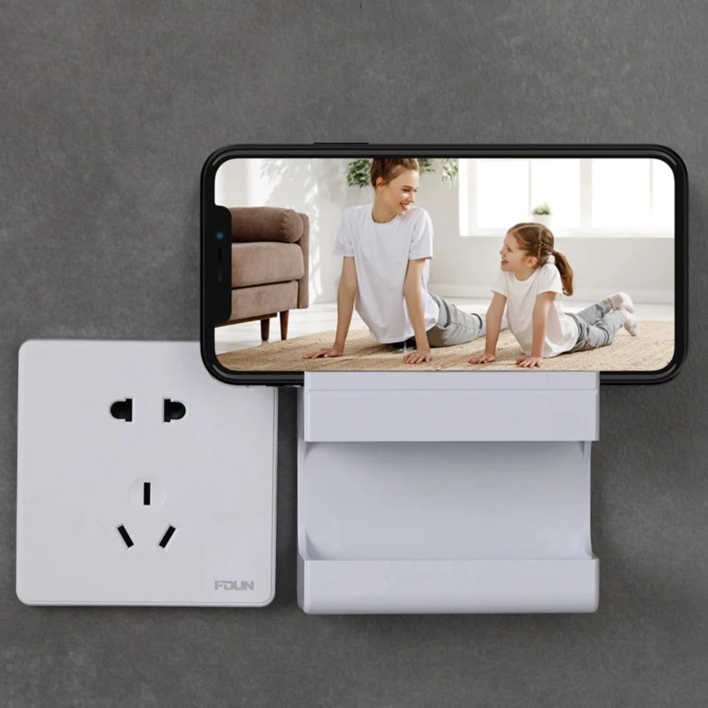 Adhesive Wall-Mount Remote & Phone Holder — No Drilling
