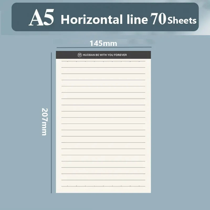 A5 A6 Memo Notepad Grid Lined Paper Header Durable Writing Pads Daily